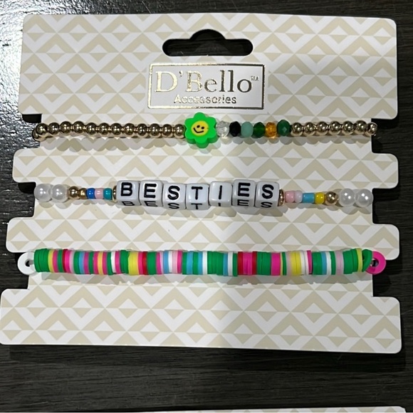 D’Bello Colorful Beaded Friendship Bracelets Set of 3 - Picture 2 of 2